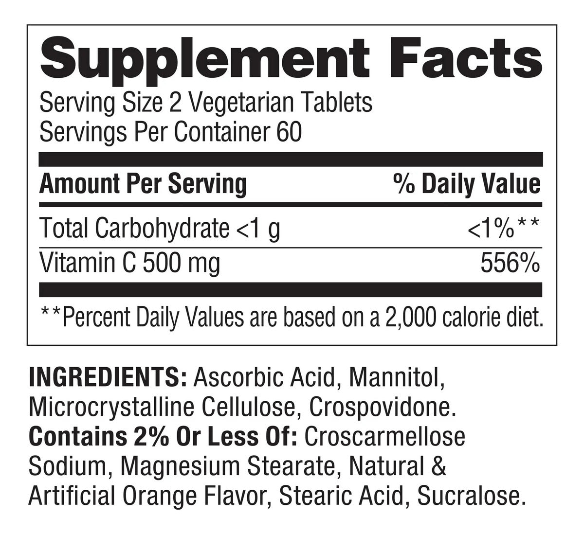 Vitamina C 500mg 120caps Spring Valley