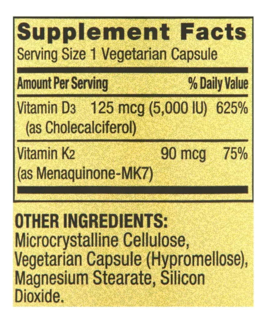 Vitamina K2+D3 X 90 Capsulas Spring Valley