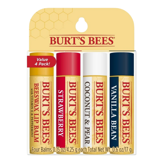 Kit Protector Labial Burt's Bees 100% Natural C/ 4 Sabores