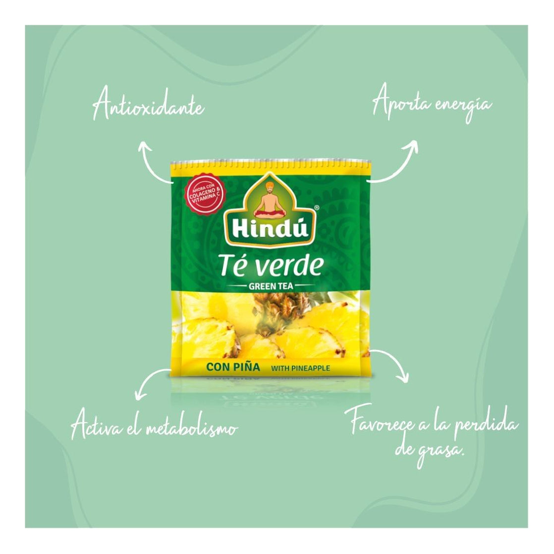 Aromatica Infusion Te Verde Y Piña 10 Sobres