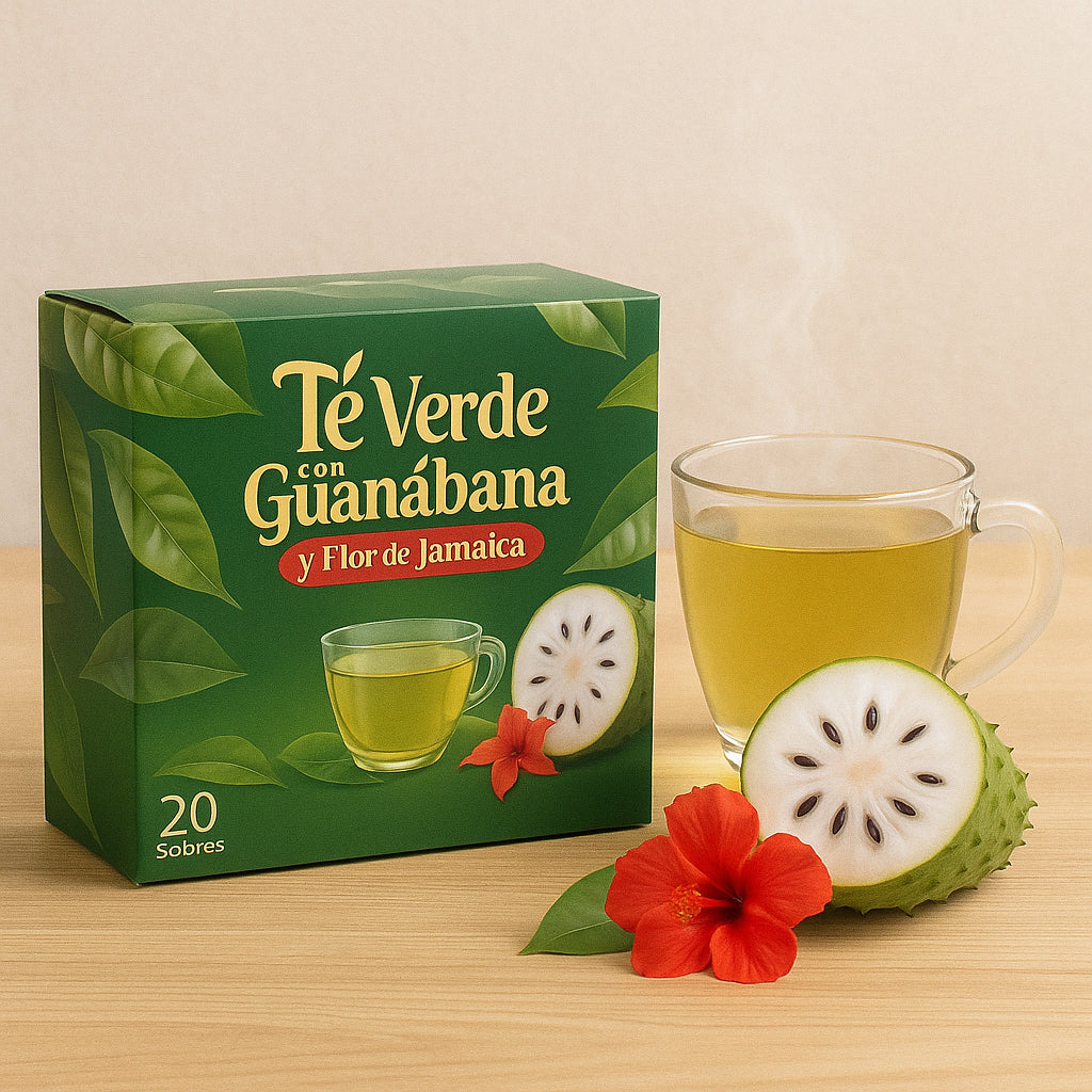 Infusion Te Verde Con Hojas De Guanábana Y Jamaica