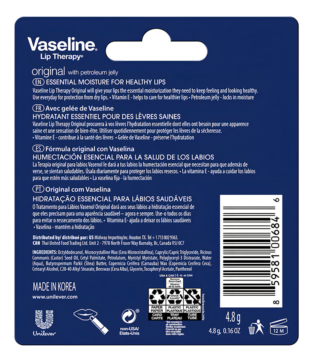 Vaselina Balsamo Para Labios Lip Therapy Original Vaseline