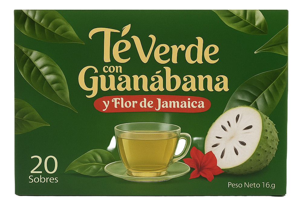 Infusion Te Verde Con Hojas De Guanábana Y Jamaica