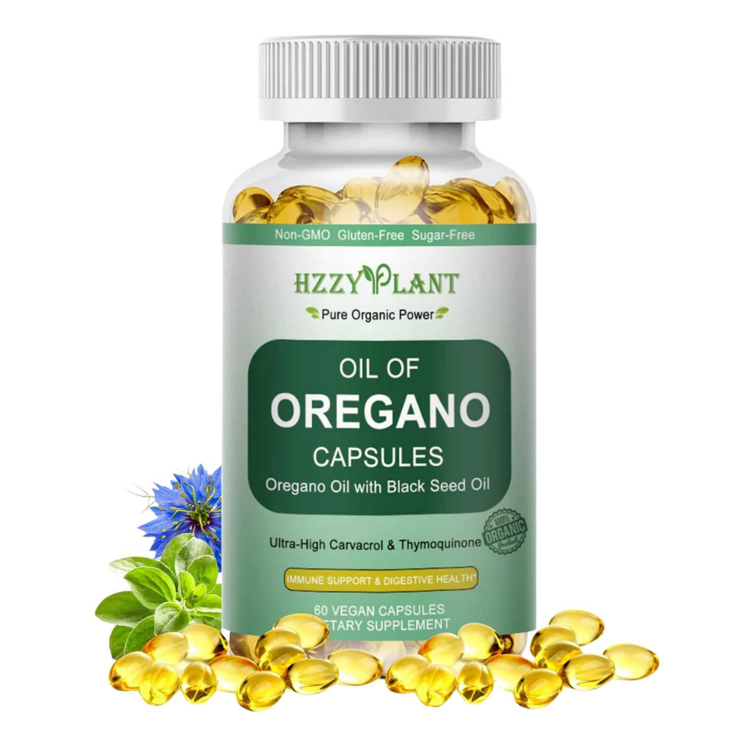 Aceite De Oregano Con Capsulas Blandas De Aceite De Semilla