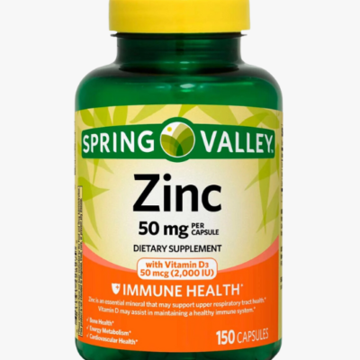 Zinc 50mg Spring Valley con Vitamina D3 150 Capsulas