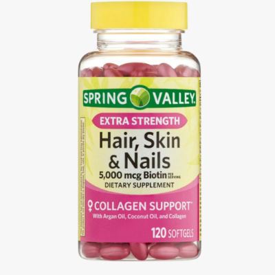 Hair, Skin y Nails Softgels Spring Valley 5000 mg 120 capsulas