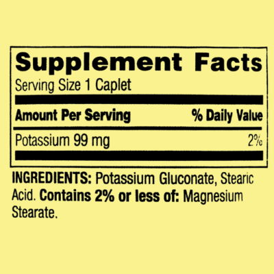 Potassium Spring Valley 99 Mg 100 Tablets